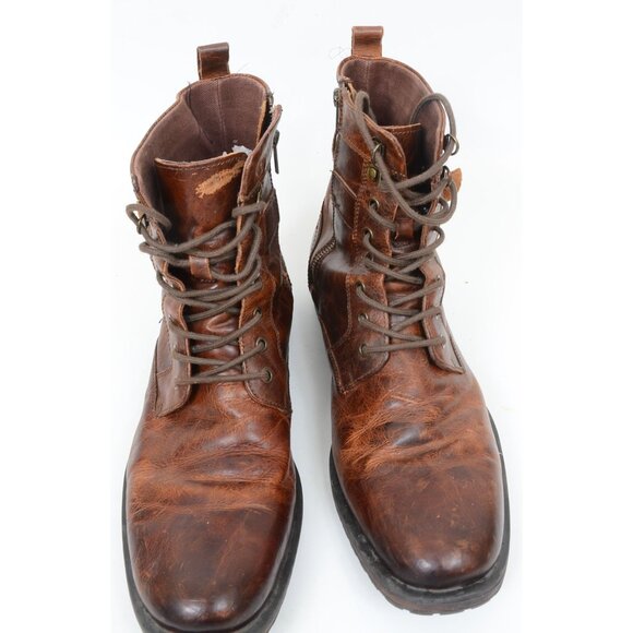 Aston Grey Rockcastle 2 Brown Leather Lace-up Buckle Combat Moto Boots Men's 13 - Picture 6 of 11